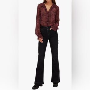 PAIGE High Rise Lou Lou Jeans 30 Midnight Dusk Button Fly